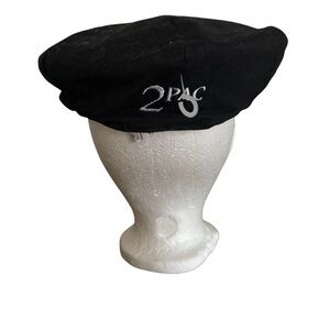 Vintage Tupac Shakur 2Pac Men’s Black Newsboy Cap Rare Rapper Urban NWOT